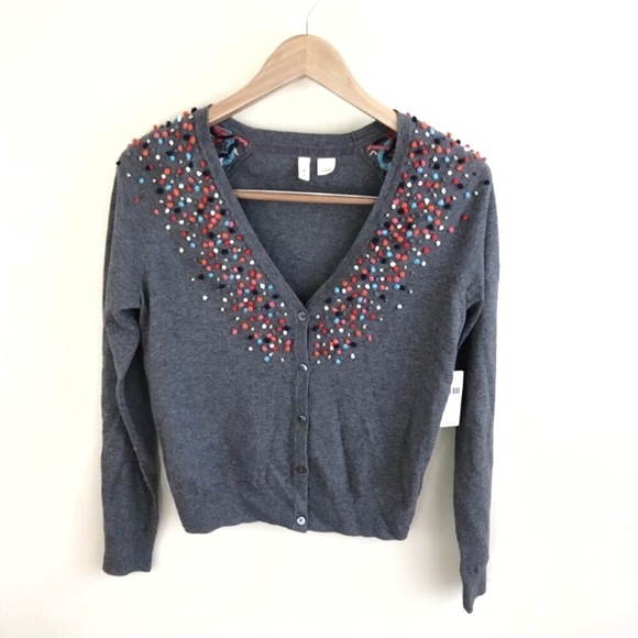Anthropologie Sweaters - Moth Anthropologie Pom Pom Cashmere Blend Cardigan